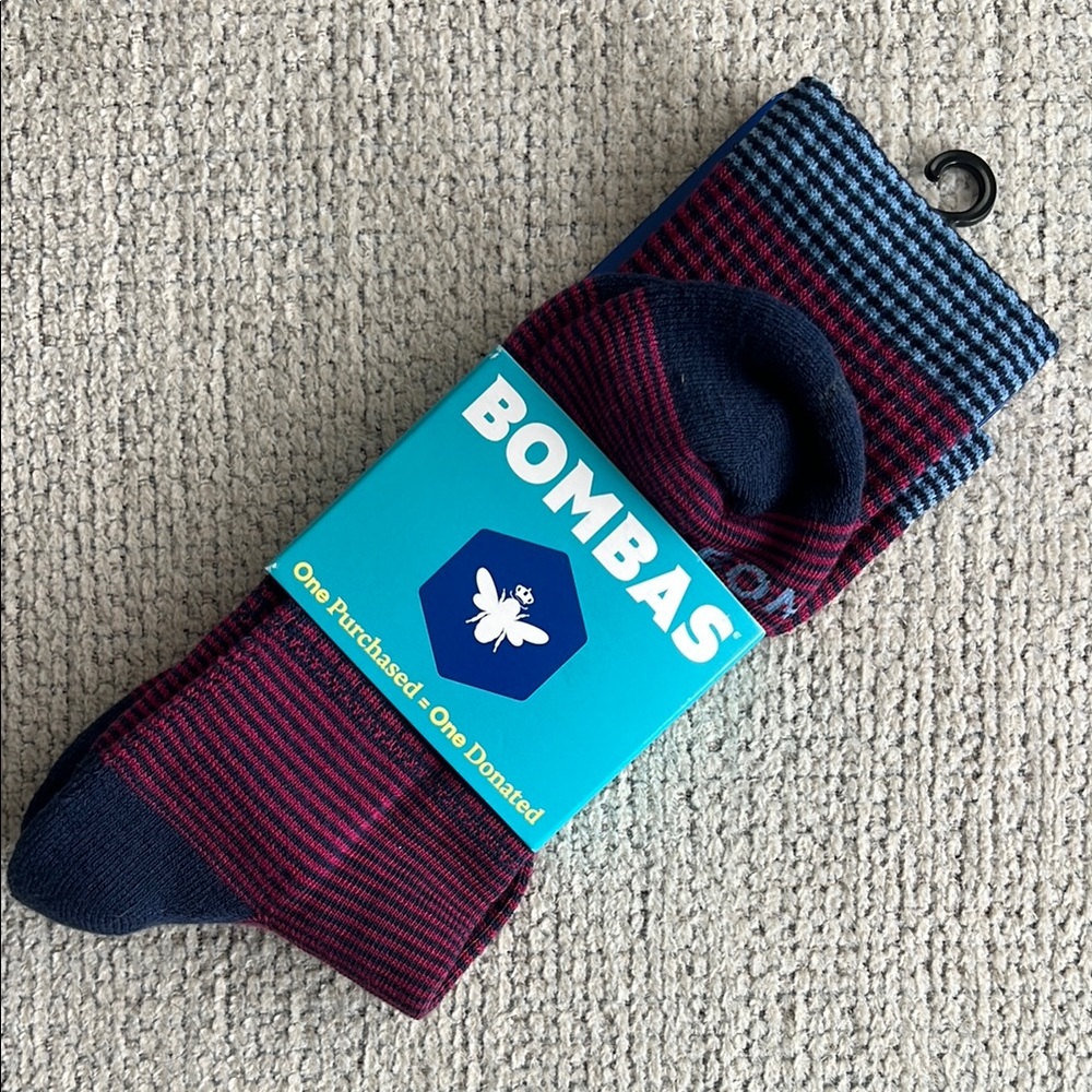 Bombas Men's Blue and Red Socks